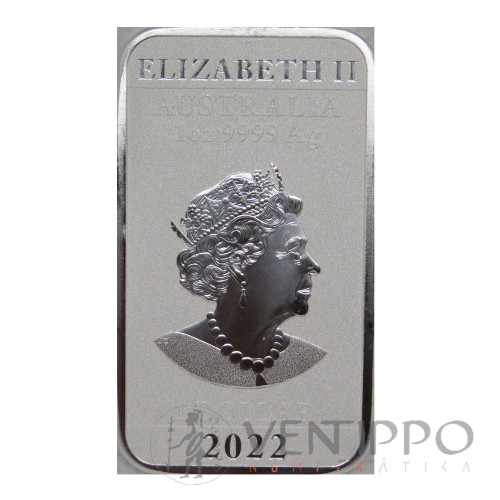 Australia, Dollar plata (1 OZ. ley 9999 mls) Dragón Rectangular 2022, BU