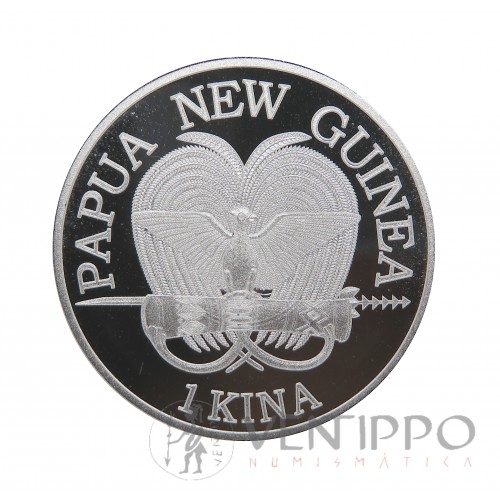 Papua Nueva Guinea, 1 Kina Plata ( 1 OZ. 999mls ) Ave del Paraíso, 2022 BU