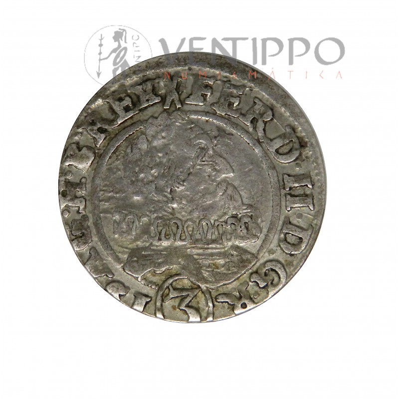 Estados Alemanes, Silesia, 3 kreuzer plata, Fernando II 1628 Mbc