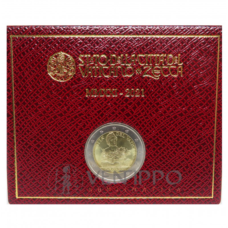 Vaticano, Cartera Oficial 2€ 2021, 450 Aniv. Nacimiento Caravaggio.