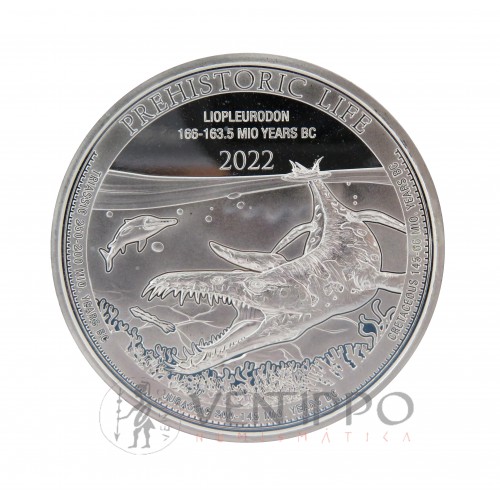 Congo, 20 Francs Plata ( 1 OZ 999 mls ) 2022, Liopleurodon, BU.