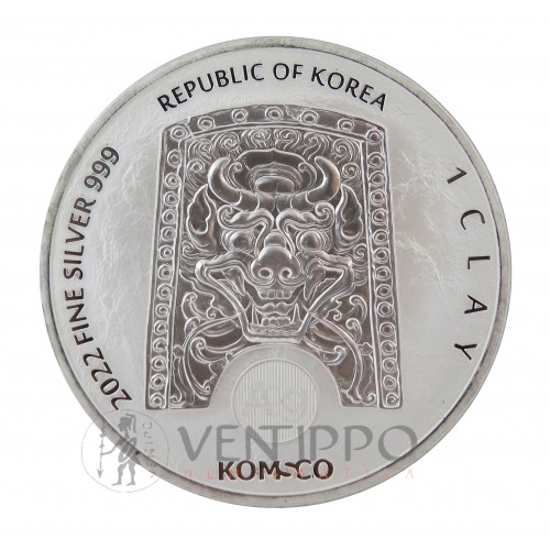 Corea del Sur,  1 Clay ( 1 OZ. 999 mls. ) Chiwoo Cheonwang 2022, BU.