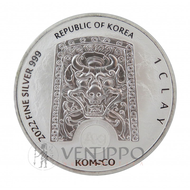 Corea del Sur,  1 Clay ( 1 OZ. 999 mls. ) Chiwoo Cheonwang 2022, BU.