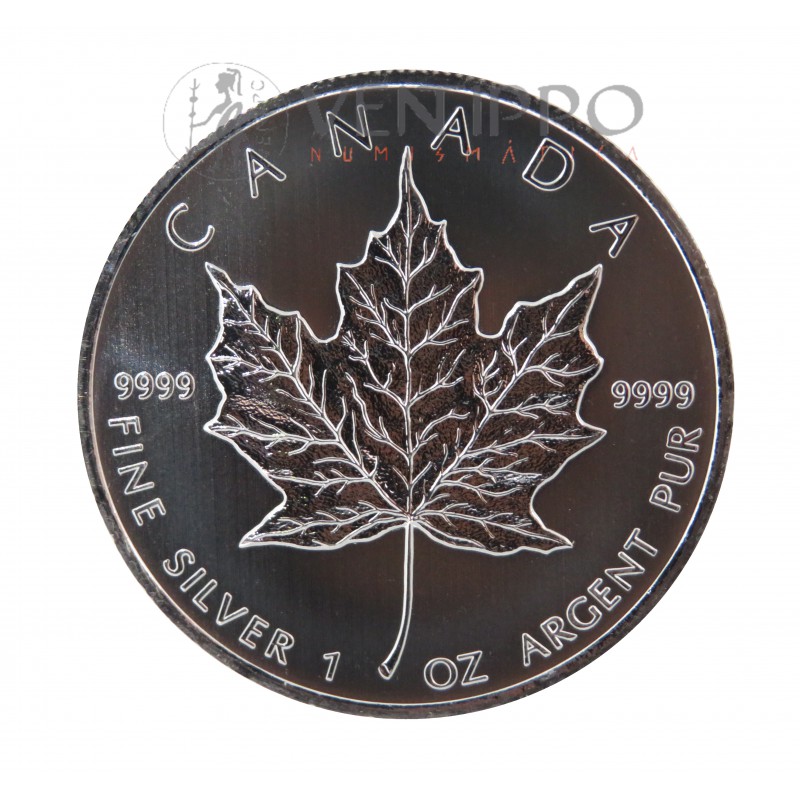 Canadá, 5 $ plata (1 OZ. 9999 mls), Hoja de Arce 2013 S/C
