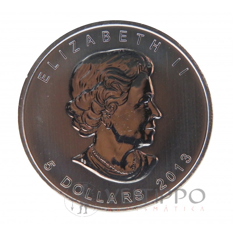 Canadá, 5 $ plata (1 OZ. 9999 mls), Hoja de Arce 2013 S/C