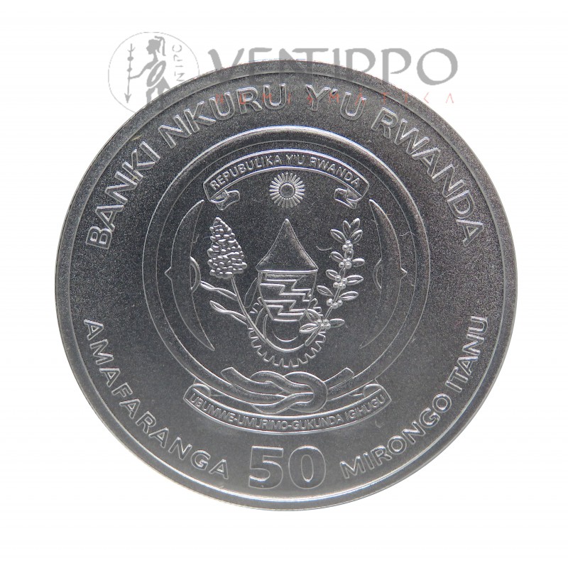 Ruanda, 50 Francs Plata ( 1 oz. 999 mls) Año del Conejo 2023, S/C