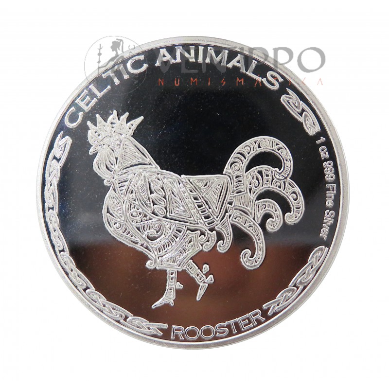 Tchad, 500 Francs Plata ( 1 OZ. 999 mls) Gallo céltico 2022 BU