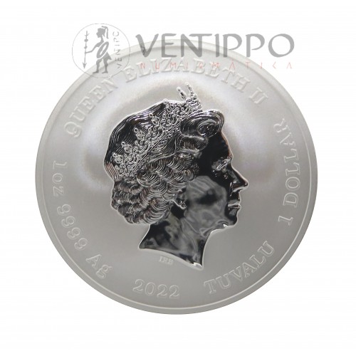 Tuvalu, Dollar Plata ( 1 OZ. ley 9999 mls. ) 2022 Homer Simpson, BU.