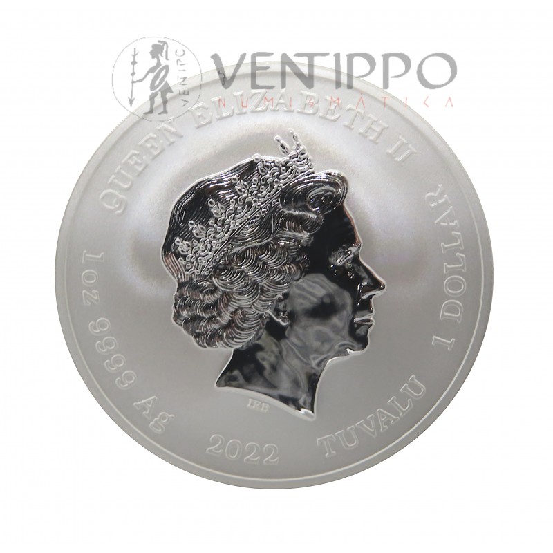 Tuvalu, Dollar Plata ( 1 OZ. ley 9999 mls. ) 2022 Homer Simpson, BU.