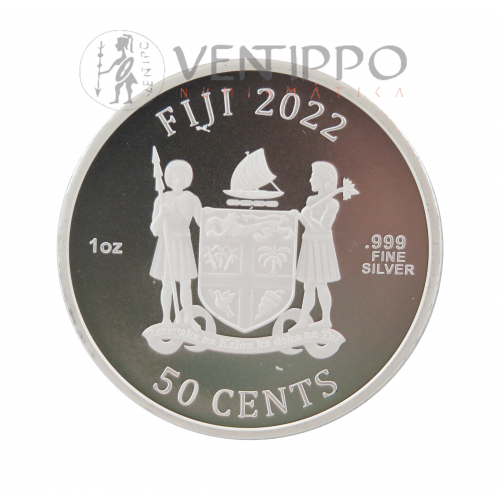 Fiji, 50 Cents Plata ( 1 OZ 999 mls ) 2022, Jurassic World Dominion