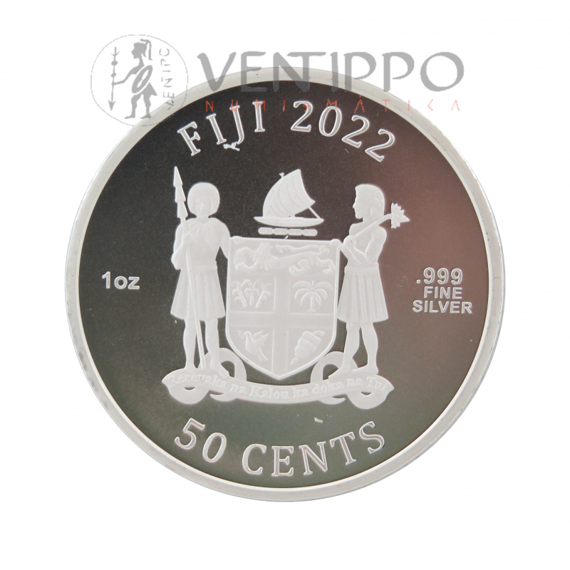 Fiji, 50 Cents Plata ( 1 OZ 999 mls ) 2022, Jurassic World Dominion