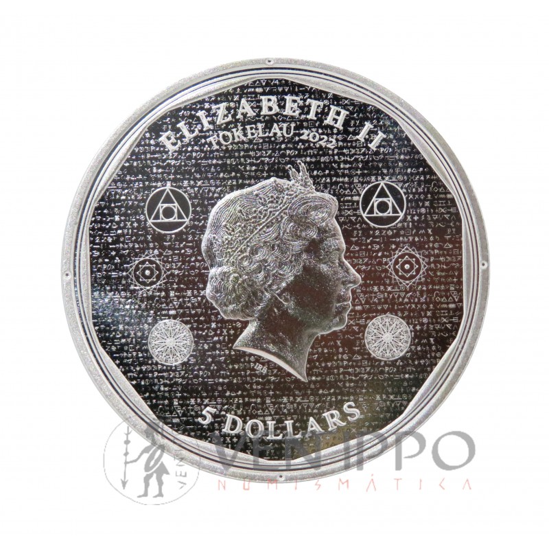 Tokelau, 5 $ Plata ( 1 OZ 999 mls. ) Vivat Humanitas 2022, BU.