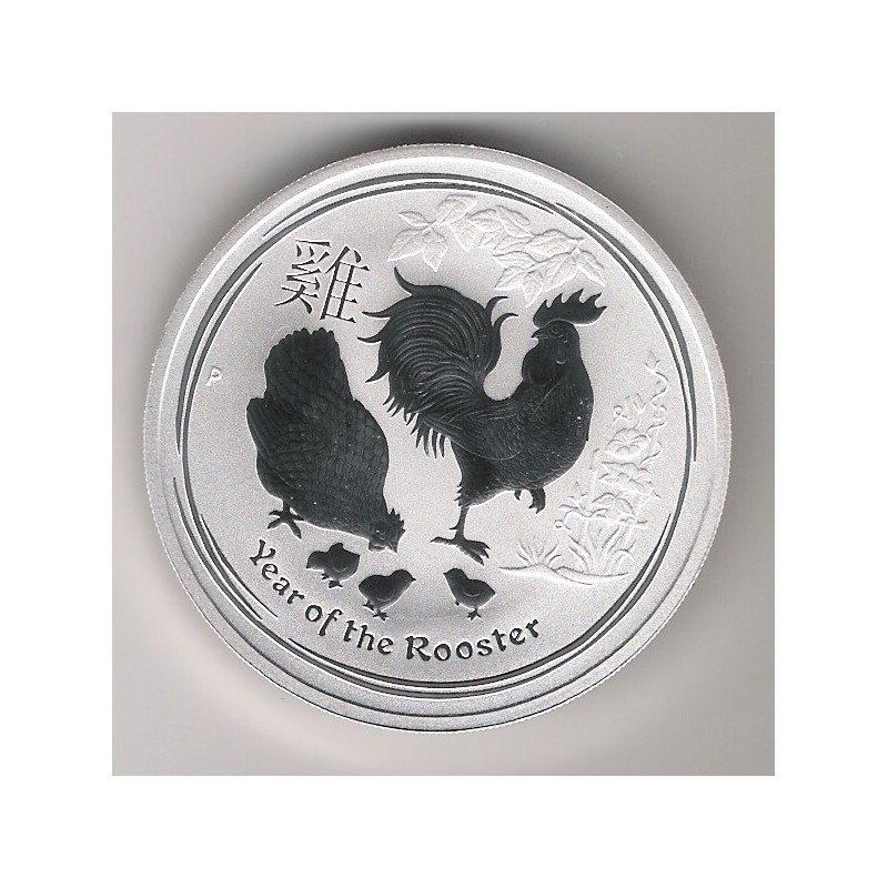 AUSTRALIA, 1 $ PLATA ( 1 OZ. 999 mls) AÑO DEL GALLO, 2017 BU