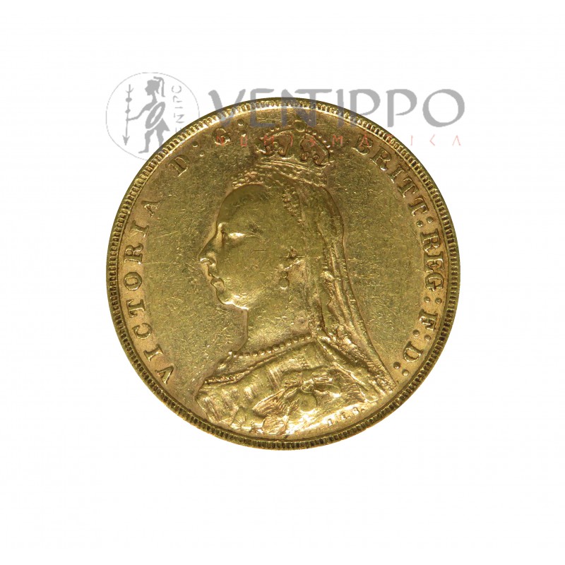 Gran Bretaña, Sovereign Oro ( 7,99 grs. ley 917 mls. ) 1892, Reina Victoria MBC/ MBC+