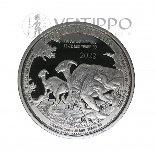 Congo, 20 Francs Plata ( 1 OZ 999 mls ) 2022 Parasauolophus, BU