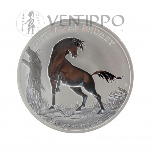 Australia, Dollar plata ( 1 OZ 9999 mls .) Brumby 2022, BU.