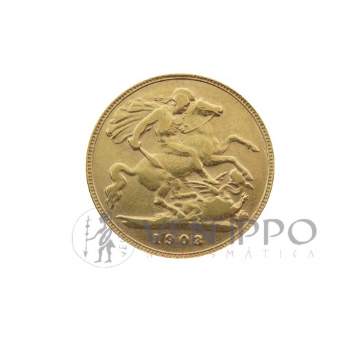 Gran Bretaña, Half Sovereign Oro ( 3,99 grs. ley 917 mls ) 1903 MBC