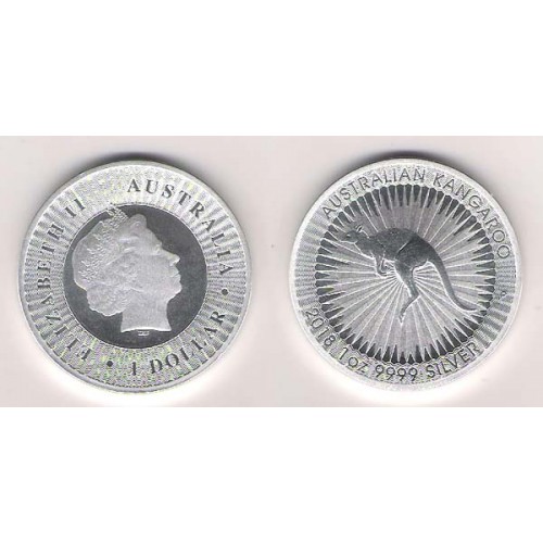 AUSTRALIA, 1 $ PLATA ( 1 OZ. 999 mls. ) CANGURO PERTH 2018, S/C