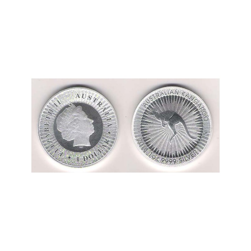 AUSTRALIA, 1 $ PLATA ( 1 OZ. 999 mls. ) CANGURO PERTH 2018, S/C