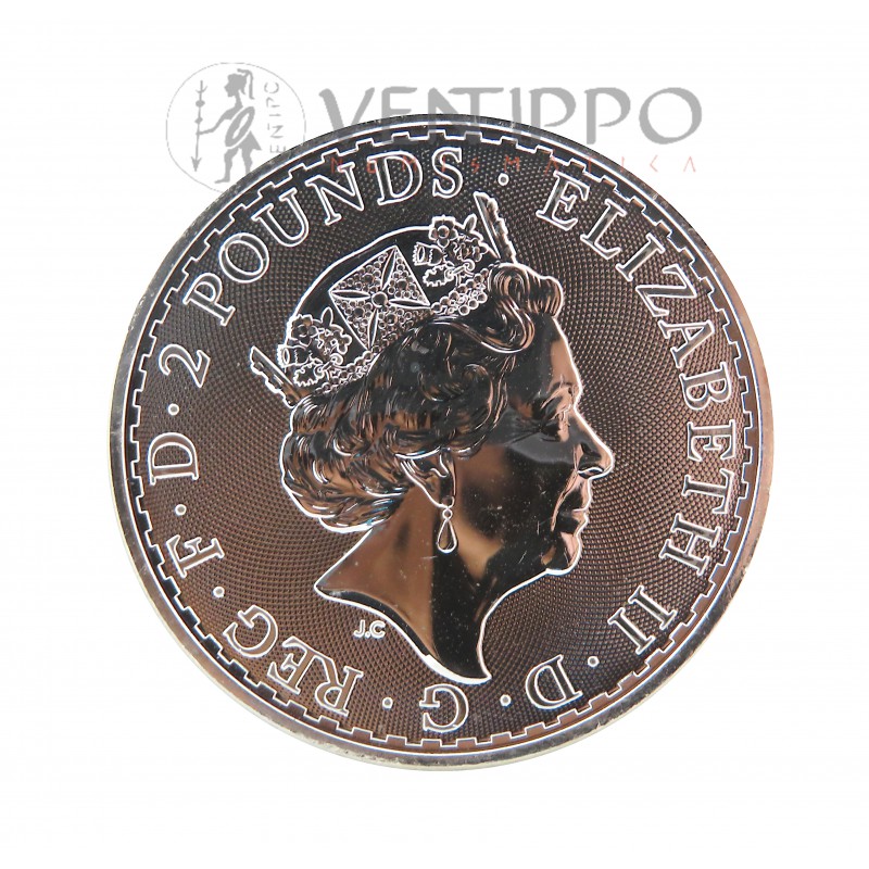 Gran Bretaña, 2 Pounds Plata ( 1 OZ 999 mls. ) Britannia 2023, BU.