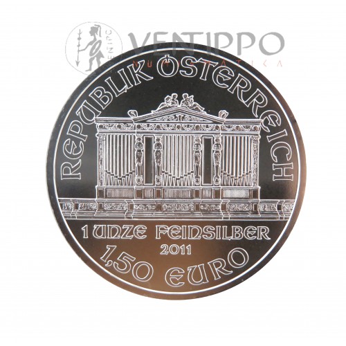 Austria, 1'5 € Plata ( 1 OZ 999 mls. ) Filarmónica 2011, S/C