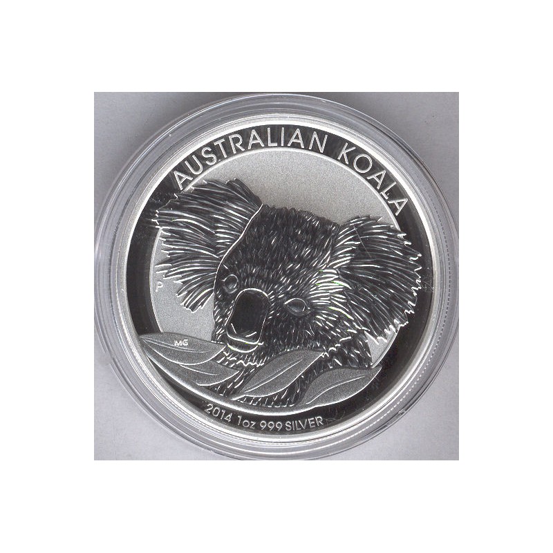 AUSTRALIA, 1 $ PLATA ( 1 OZ. 999 mls. ) KOALA 2014, BU