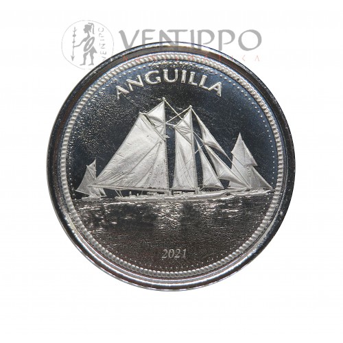 Anguilla, 2 $ Plata ( 1 OZ ley 999 milésimas ) EC8 IV Regata 2021.