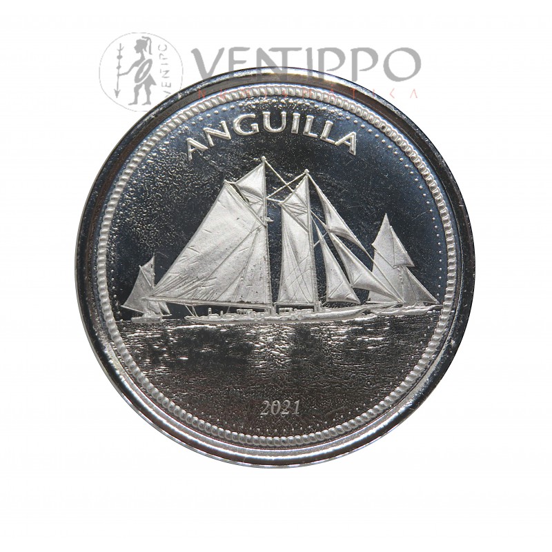 Anguilla, 2 $ Plata ( 1 OZ ley 999 milésimas ) EC8 IV Regata 2021.
