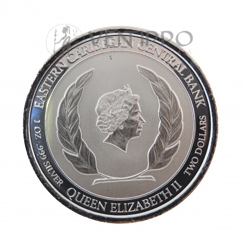 Anguilla, 2 $ Plata ( 1 OZ ley 999 milésimas ) EC8 IV Regata 2021.