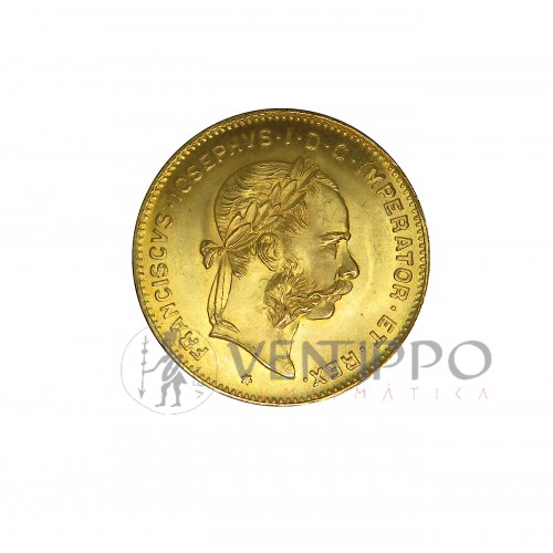 Austria, 4 Florines / 10 Franken oro ( 3,23 grs. ley 900 mls. ) 1892 Reacuñación Oficial, S/C