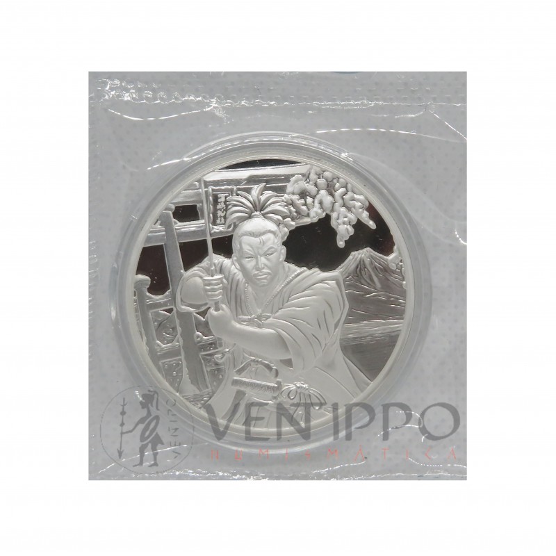 Fiji, 50 Cents Plata ( 1 OZ ley 999 mls. ) Samurai 2022, BU.