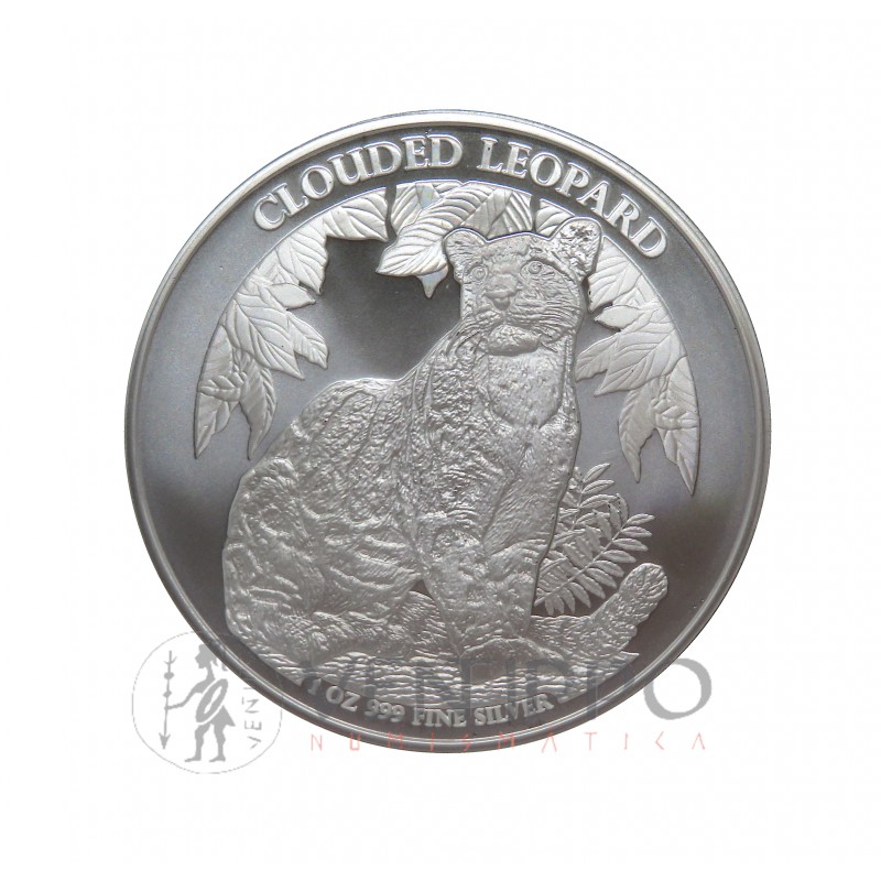 Camboya, 3000 riels plata (1 OZ. Ley 999 mls) Clouded Leopard 2023, BU