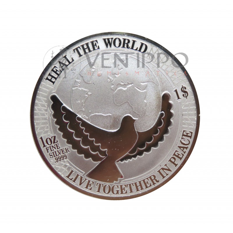 Islas Cook, 1 $ Plata (1 oz. ley 999 mls) 2022 Heal The Word BU
