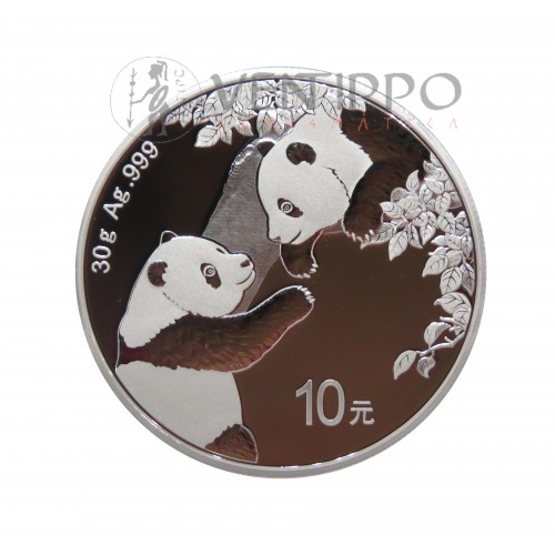 China, 10 Yuan Plata (30 grs, ley 999 mls) Panda 2023, BU.