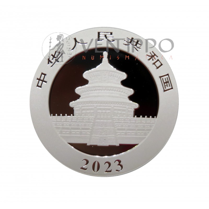 China, 10 Yuan Plata (30 grs, ley 999 mls) Panda 2023, BU.