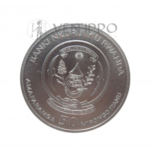 Ruanda, 50 Francs Plata (1 Oz. 999 mls) Cocodrilo 2023