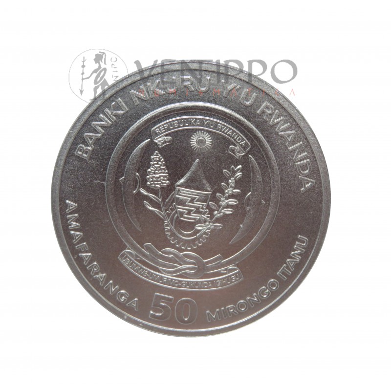 Ruanda, 50 Francs Plata (1 Oz. 999 mls) Cocodrilo 2023