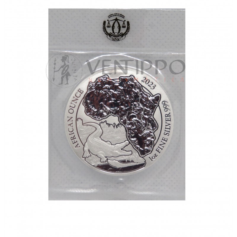 Ruanda, 50 Francs Plata (1 Oz. 999 mls) Cocodrilo 2023