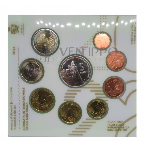 San Marino, Cartera oficial 9 valores, 2022, Día Mundial de la Montaña, FDC
