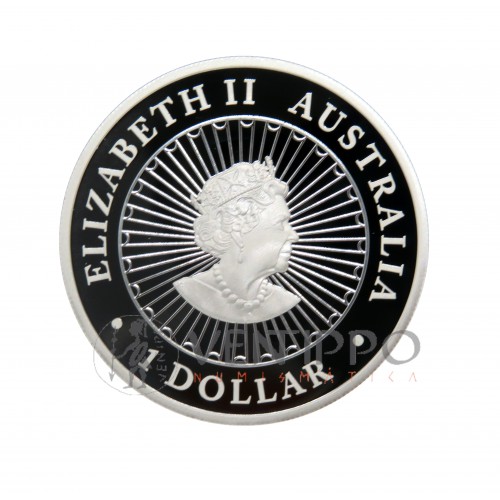 Australia, Dollar plata ( 1 OZ 9999 mls), 2023 Año lunar Conejo Ópalo Proof