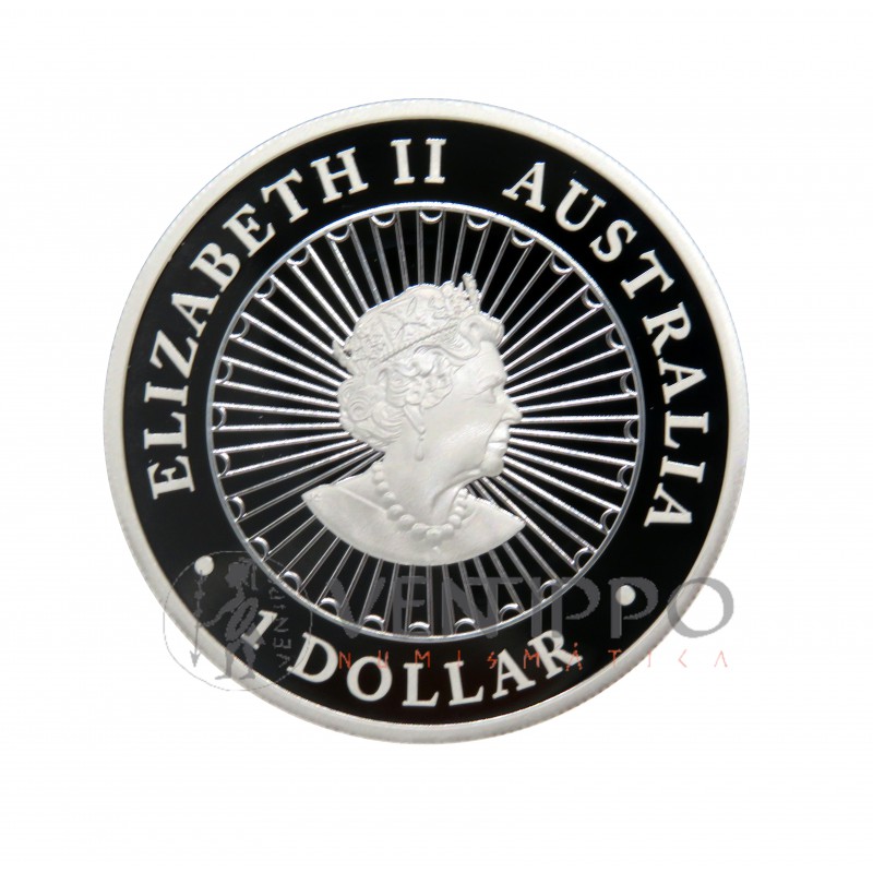 Australia, Dollar plata ( 1 OZ 9999 mls), 2023 Año lunar Conejo Ópalo Proof