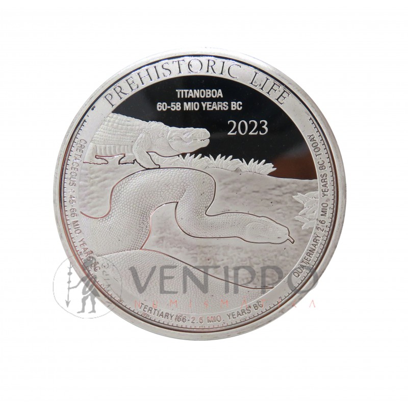 Cpngo, 20 Francs Plata ( 1 OZ 999 mls. ) 2023, Titanoboa, BU.