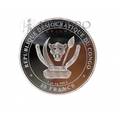 Cpngo, 20 Francs Plata ( 1 OZ 999 mls. ) 2023, Titanoboa, BU.