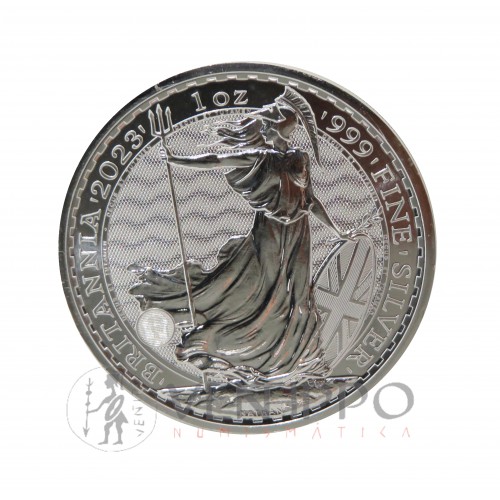 Gran Bretaña, 2 Pounds Plata ( 1 OZ  ley 999 mls. ) Britannia 2023, Charles III.
