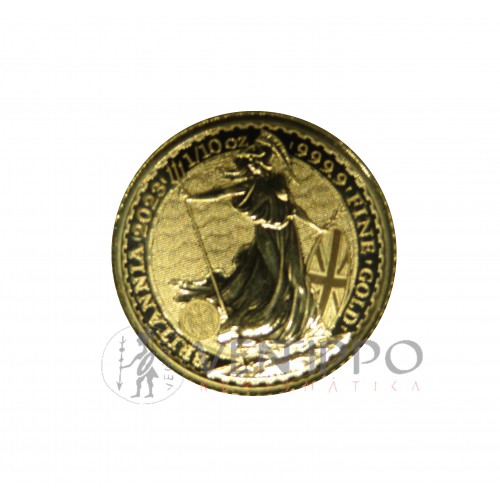 Gran Bretaña, 10 Poumds Oro ( 1 /10 OZ 999 mls  ) Britannia 2023 Charles III, BU.