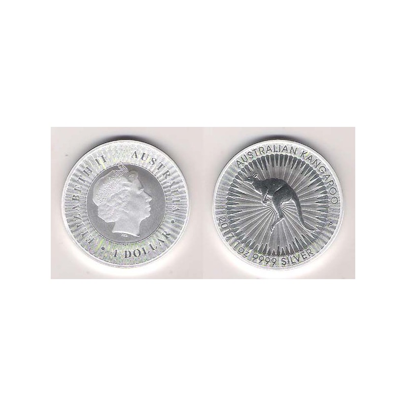 AUSTRALIA, 1 $ PLATA (1 OZ. 999 mls), CANGURO PERTH 2017