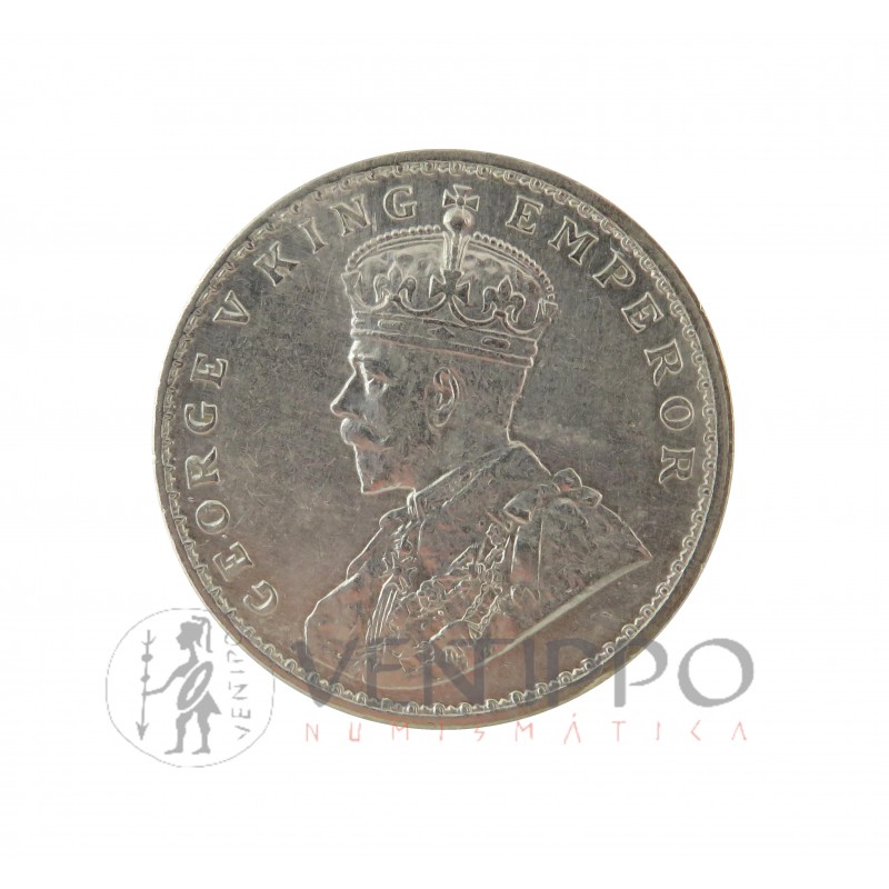 India Británica, Rupia plata, Jorge V, 1917 MBC+