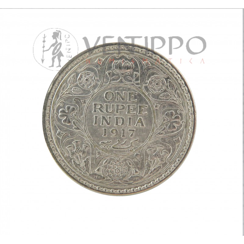 India Británica, Rupia plata, Jorge V, 1917 MBC+