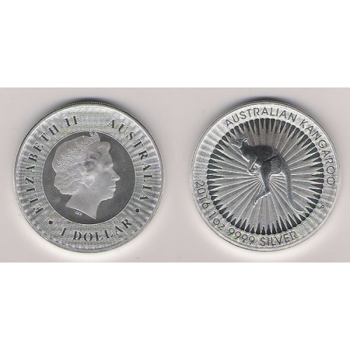 AUSTRALIA, 1 $ PLATA PURA (1 OZ. 999 mls), CANGURO PERTH  2016