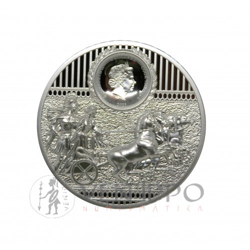 Islas Cook. 5 $ Plata ( 1 OZ  ley 999 milésimas ) Espartanos, 2023, Proof UHR, rara.